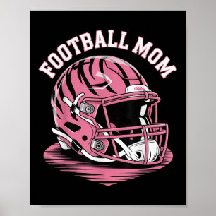Game Day Pink Fußball-Mom Energie-Helm Rosa Leopar Poster