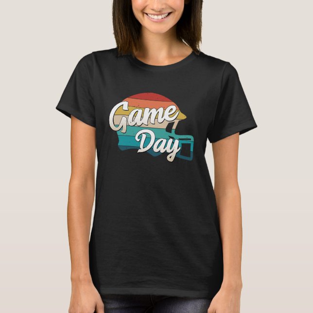 Game Day Retro Football Helm Trainer Team M T-Shirt (Vorderseite)