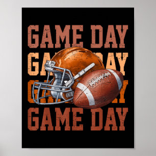Game Day Retro Football Touchdown Saison Fußball Poster