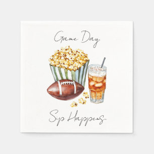 "Game Day, Sip Happens" Serviette