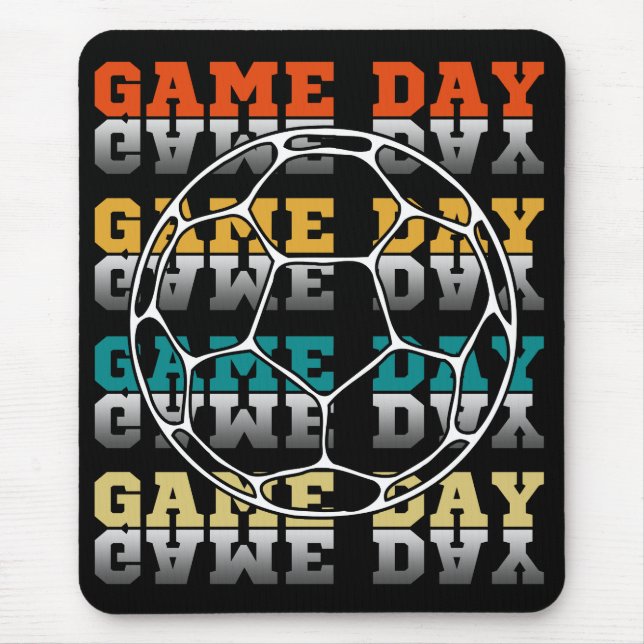 Game Day Soccer Lover Color Typografie Mousepad (Vorne)