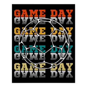 Game Day Soccer Lover Color Typografie Poster