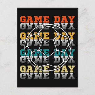 Game Day Soccer Lover Color Typografie Postkarte
