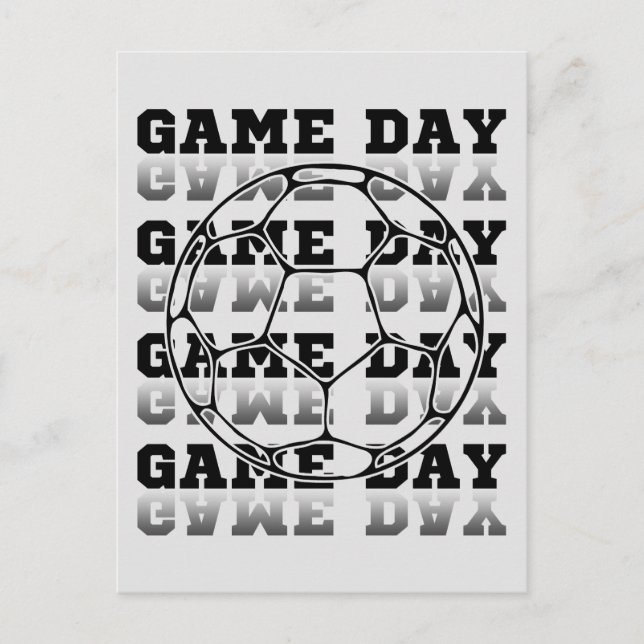 Game Day Soccer Lover Typografie Postkarte (Vorderseite)