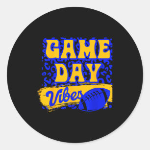 Game Day Stimmung Football Saison Football Blau Go Runder Aufkleber