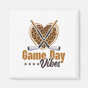 Game Day Stimmung Frauen Mama Gebleicht Leopard He Magnet