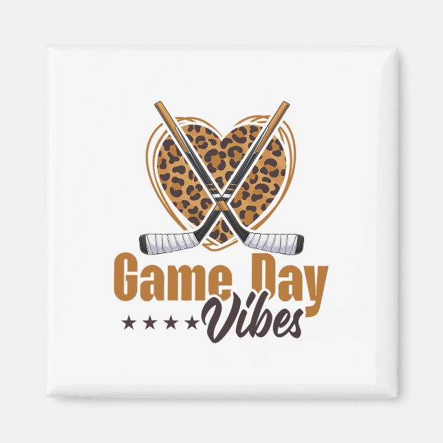 Game Day Stimmung Frauen Mama Gebleicht Leopard He Magnet (Vorne)