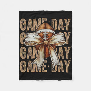 Game Day Stimmung Vintage Coquette Bogen Fußball F Fleecedecke