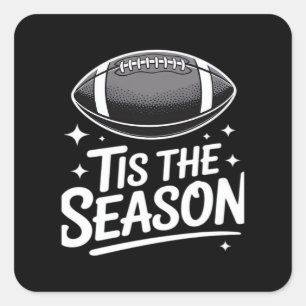 Game Day Support Football Quadratischer Aufkleber