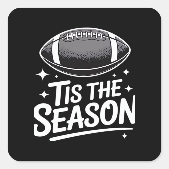 Game Day Support Football Quadratischer Aufkleber (Vorderseite)