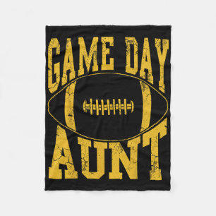 Game Day Tante Yellow Football Auntie Fleecedecke