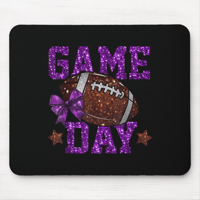 Game Day Touchdown Football Mama Girls Go Cheer Pu Mousepad (Vorne)