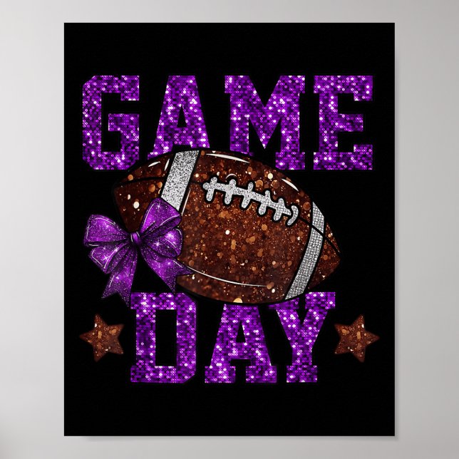 Game Day Touchdown Football Mama Girls Go Cheer Pu Poster (Vorne)