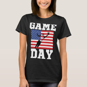 GAME DAY USA FLAG AMERICAN FOOTBALL FANS SPORT STA T-Shirt