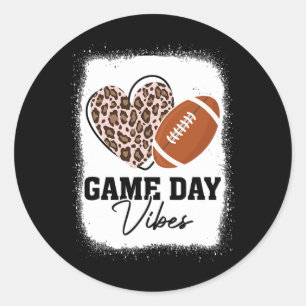 Game Day Vibes - American Football Lover Leopard F Runder Aufkleber