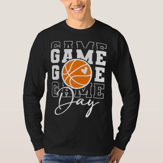 Game Day Vibes Basketball Fan Mom Grandma Auntie M T-Shirt (Vorderseite)