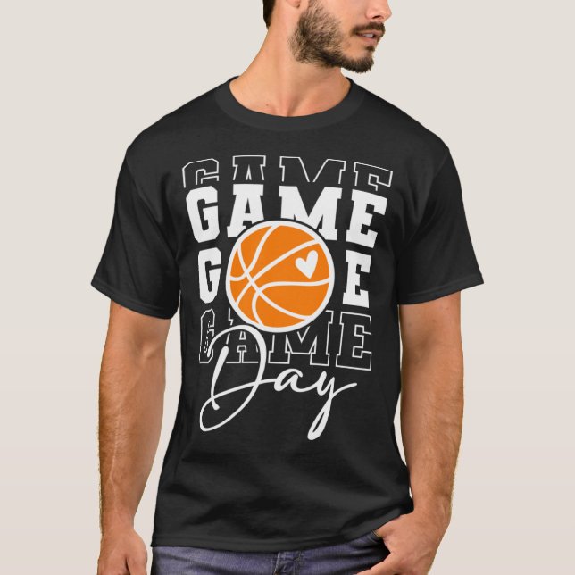 Game Day Vibes Basketball Fan Mom Grandma Auntie M T-Shirt (Vorderseite)