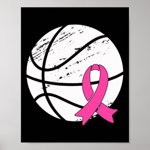 Game Day Vibes Breast Cancer Awareness Pink Basket Poster