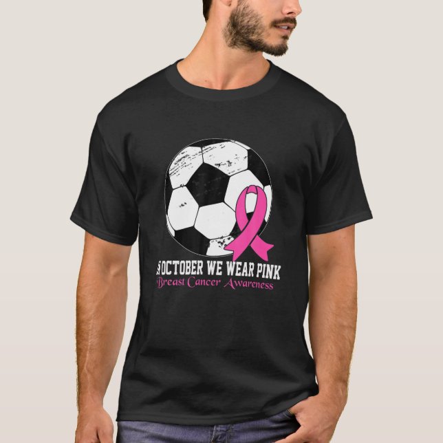 Game Day Vibes Breast Cancer Awareness Pink Soccer T-Shirt (Vorderseite)