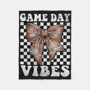 Game Day Vibes Coquette Bow Football Mama Football Fleecedecke