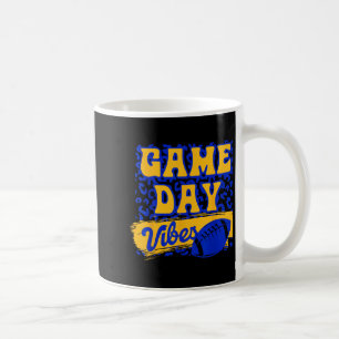 Game Day Vibes Football Saison Football Blau Gold Kaffeetasse
