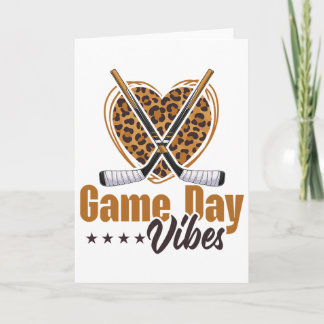 Game Day Vibes Frauen Mama Gebleicht Leopard Herz  Karte