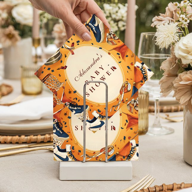 Game Day Vintage Basketball Baby Shower Serviette (Von Creator hochgeladen)