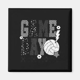 Game Day Volleyball Checked Funny Volleyball Magnet