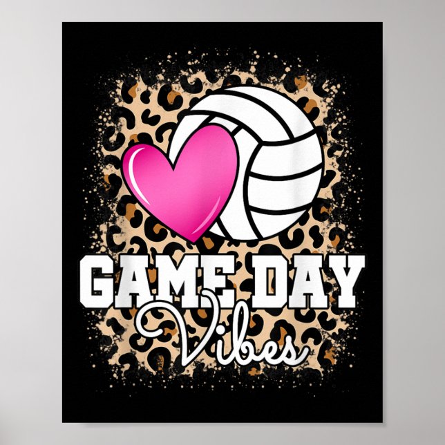 Game Day Volleyball Leopard Print Women Ladys Vol. Poster (Vorne)