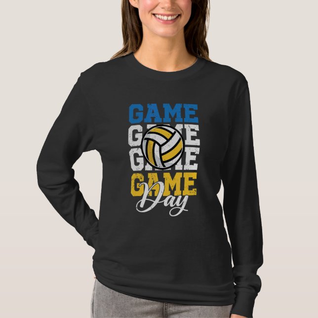 Game Day Volleyball Mom For Womens Game Day Vibes  T-Shirt (Vorderseite)
