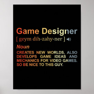 Game Designer Definition Game Programmierer Game D Poster