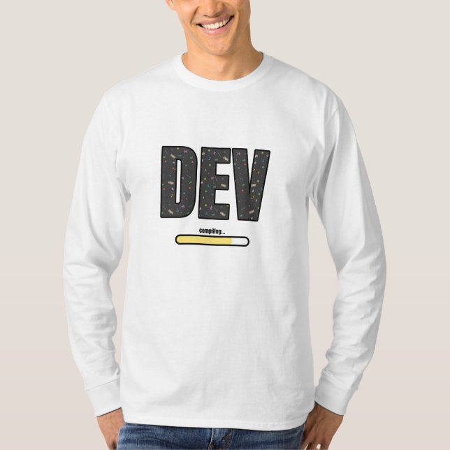 Game Dev Compiling - Yellow Compiling Hoodie T-Shirt (Vorderseite)