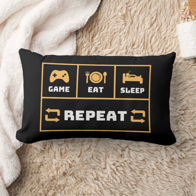 Game Eat Sleep Wiederholung Funny Lendenkissen (Decke)