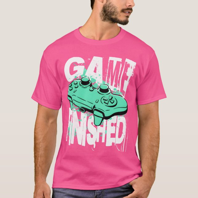 Game Finished Funny Video Gaming vintage T-Shirt (Vorderseite)