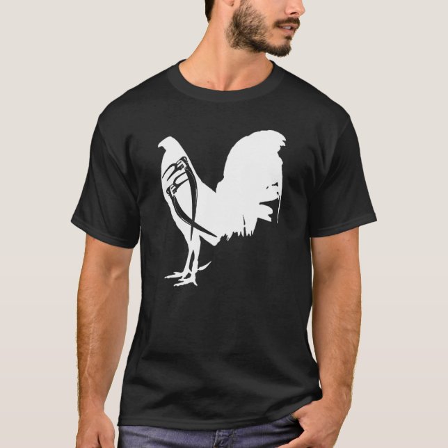Game Fowl Gallegos Rooster Hühnchen Weiße Sojasall T-Shirt (Vorderseite)