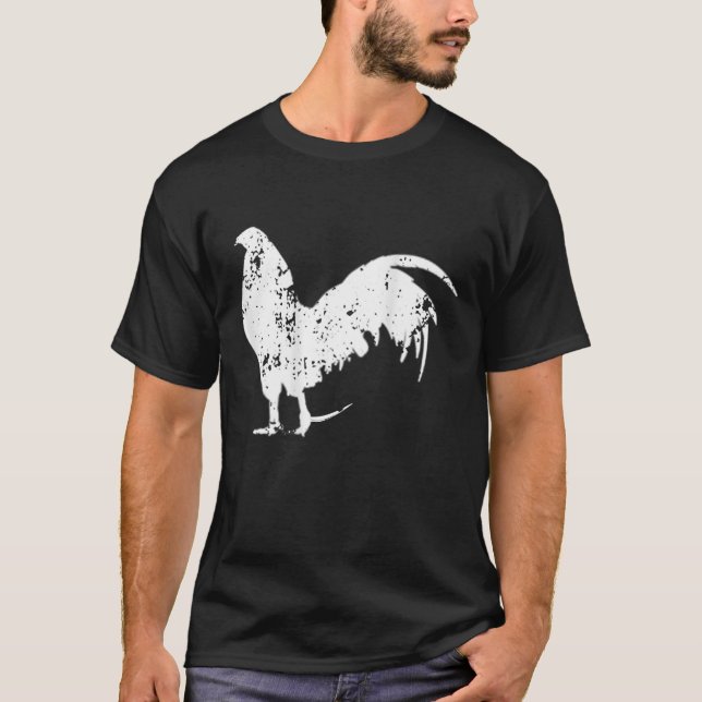 Game Fowl Gallegos, Rooster, Hühner Silhouette St. T-Shirt (Vorderseite)