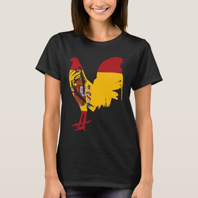 Game fowl Spain Spanish flag gaff rooster Gamefowl T-Shirt (Vorderseite)