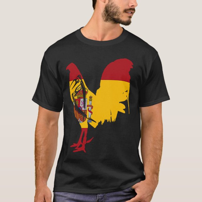 Game fowl Spain Spanish flag gaff rooster Gamefowl T-Shirt (Vorderseite)