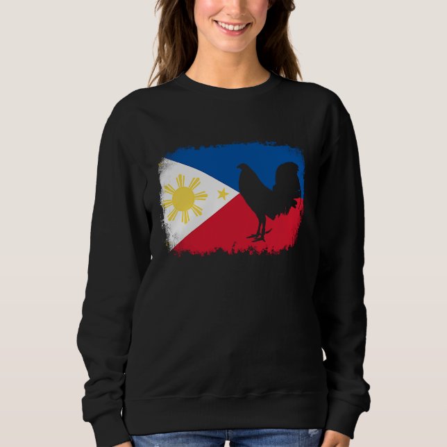 Game fowl vintage Filipino Philippines flag rooste Sweatshirt (Vorderseite)