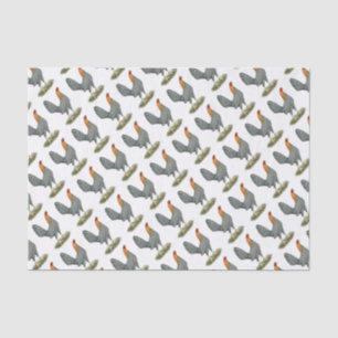 Game Hen Blue Red Seidenpapier