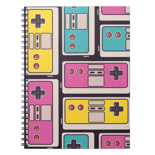 Game Joysticks Vintage Hintergrundbilder Notizblock (Vorderseite)
