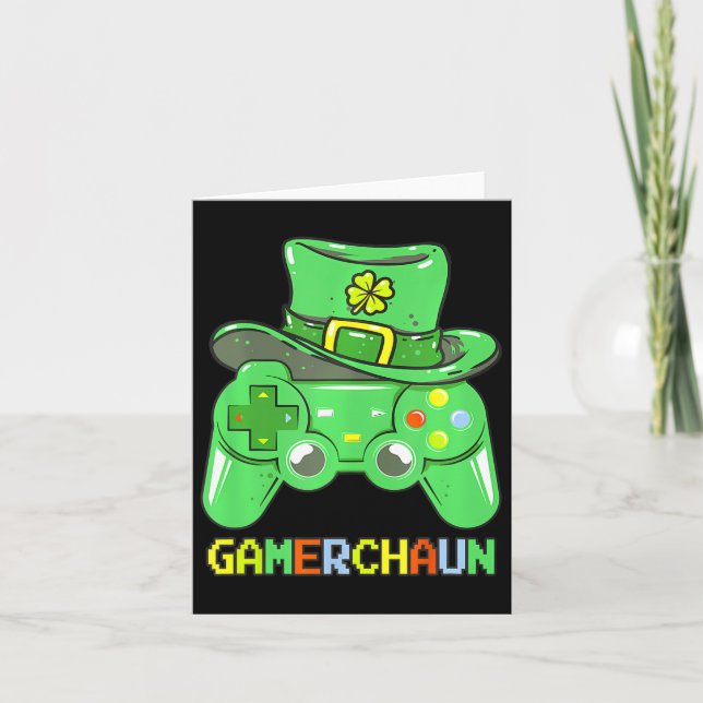 Game Leprechaun Kostüm St. Patrick's Day Karte (Vorderseite)