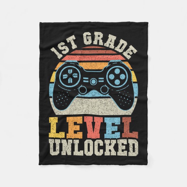 Game-Level-Unlock-Gamer-1. Schultag Fleecedecke (Vorderseite)