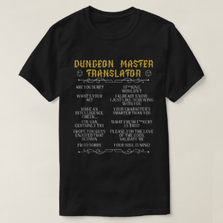 Game Master Translator RPG Tabletop Humor Tee