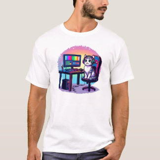 Game Meow - Pixel Cat Gamer Vibes T-Shirt
