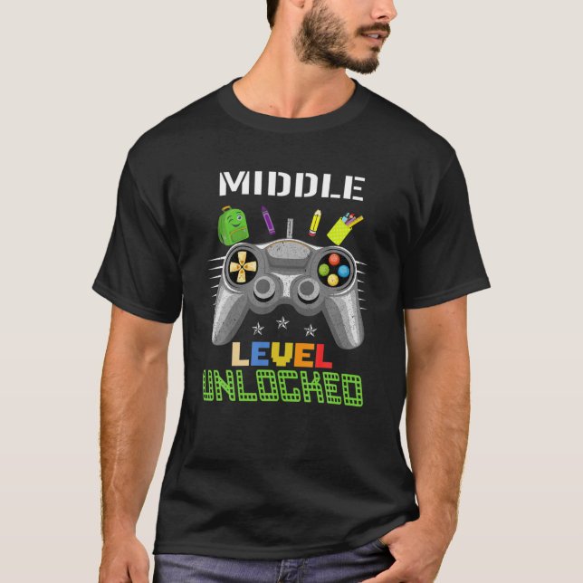 Game-Mittlere Schule - Ungesperrtes Game zurück zu T-Shirt (Vorderseite)