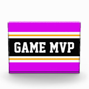 GAME MVP Hellrosa, Schwarz-weiß Gelbe Streifen Fotoblock