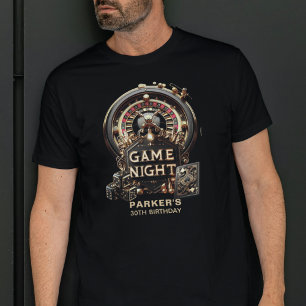 Game Night Birthday Casino Personalisiert T-Shirt