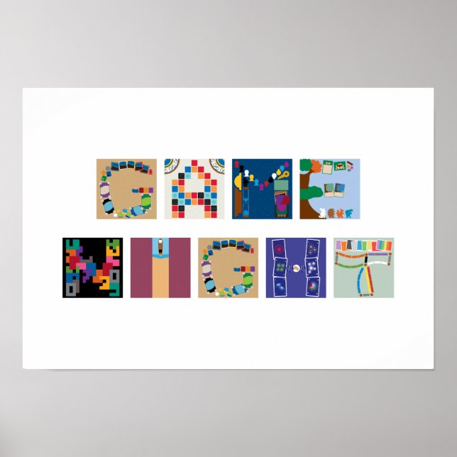 "Game Night" Board Game Alphabet Poster (Vorne)