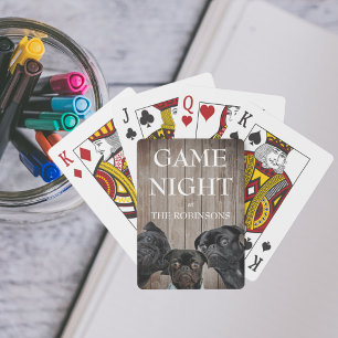Game Night Funny Mops Familienname Spielkarten